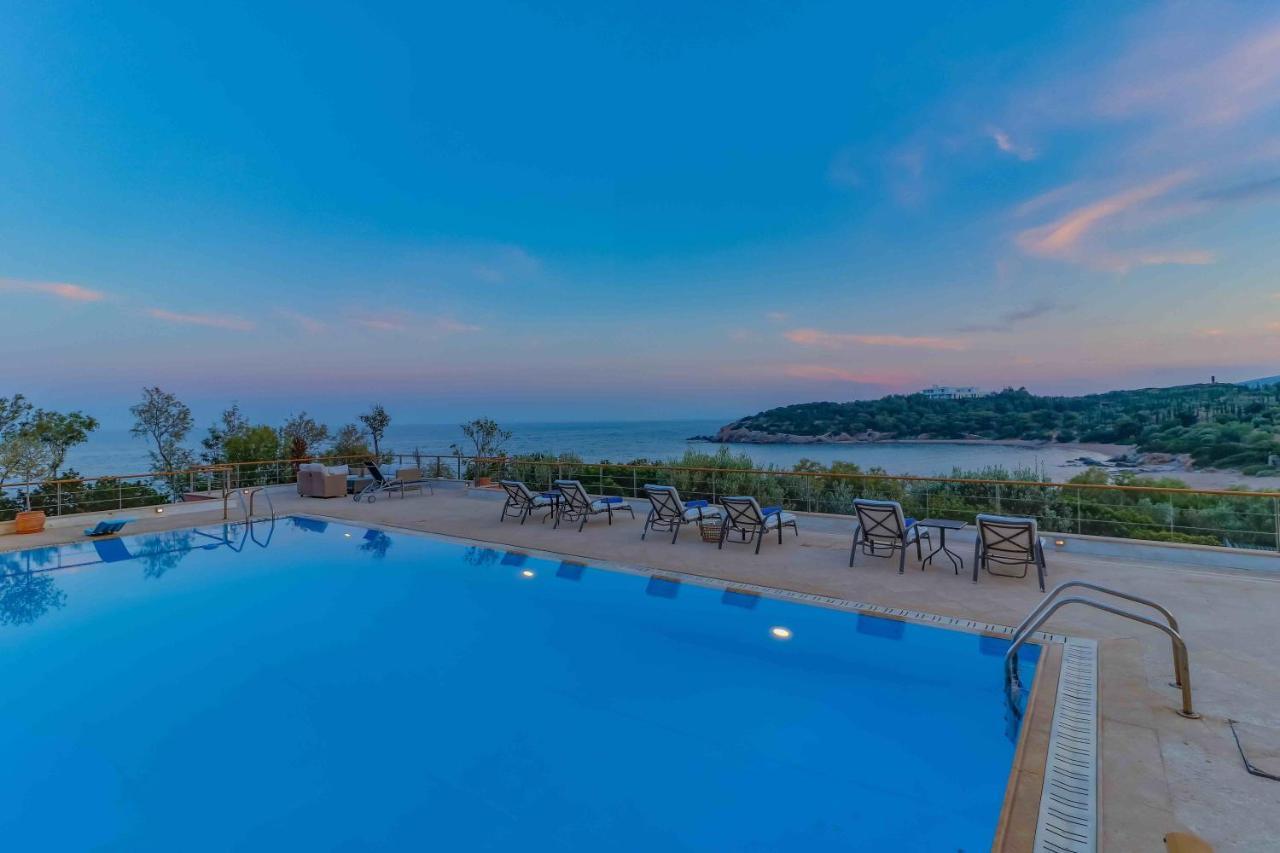 Black Diamond Beachfront Pool Villa Pasithea In Sounio, Athens Суніон Екстер'єр фото