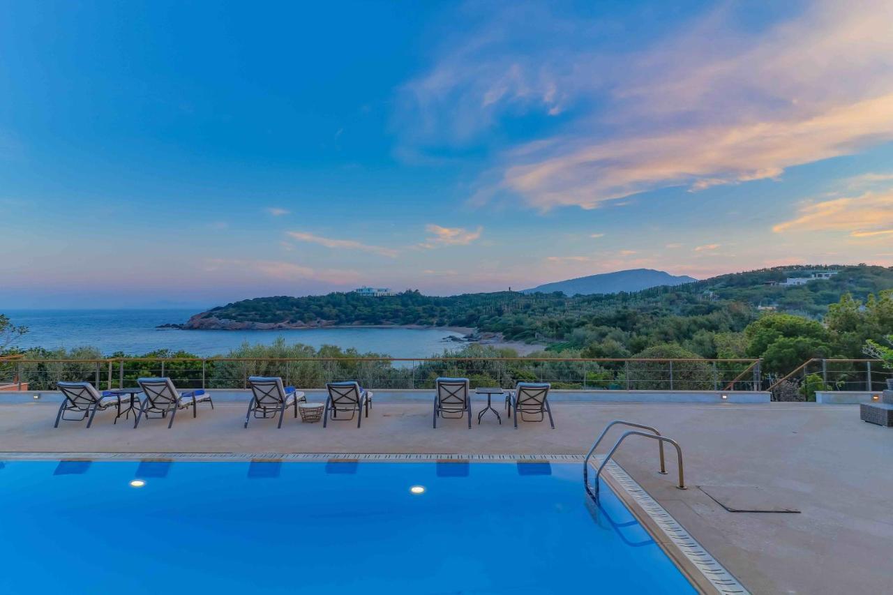Black Diamond Beachfront Pool Villa Pasithea In Sounio, Athens Суніон Екстер'єр фото